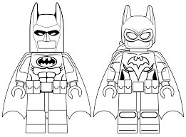 Dibujos de Lego Batgirl y Batman para colorear