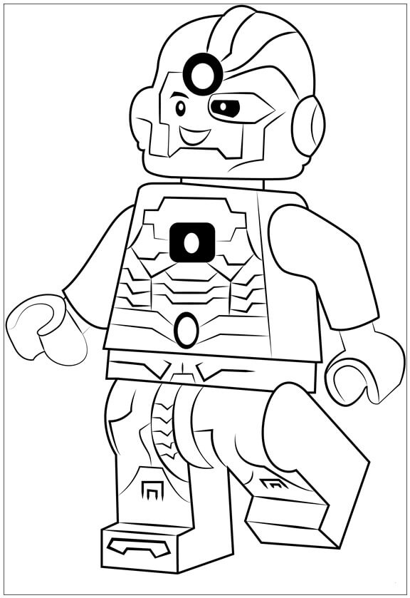 Lego Cyborg para colorir
