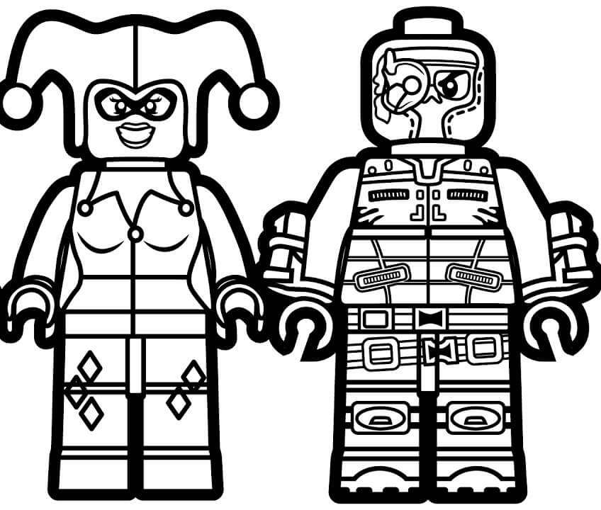Dibujos de Lego Harley Quinn y Amigo para colorear