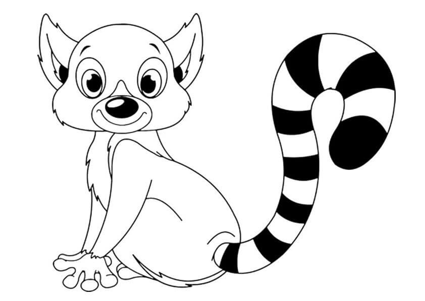 Lemur Sentado para colorir