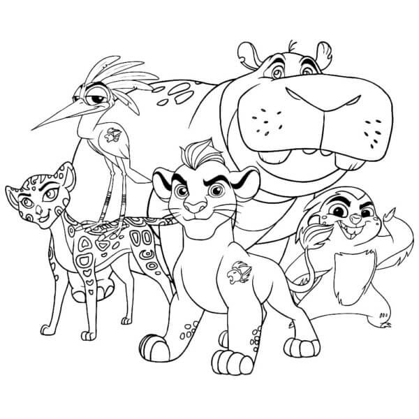 León Guardián Kion y Sus Amigos para colorir