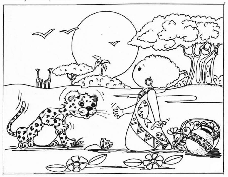 Dibujos de Leopardo Asombroso para colorear