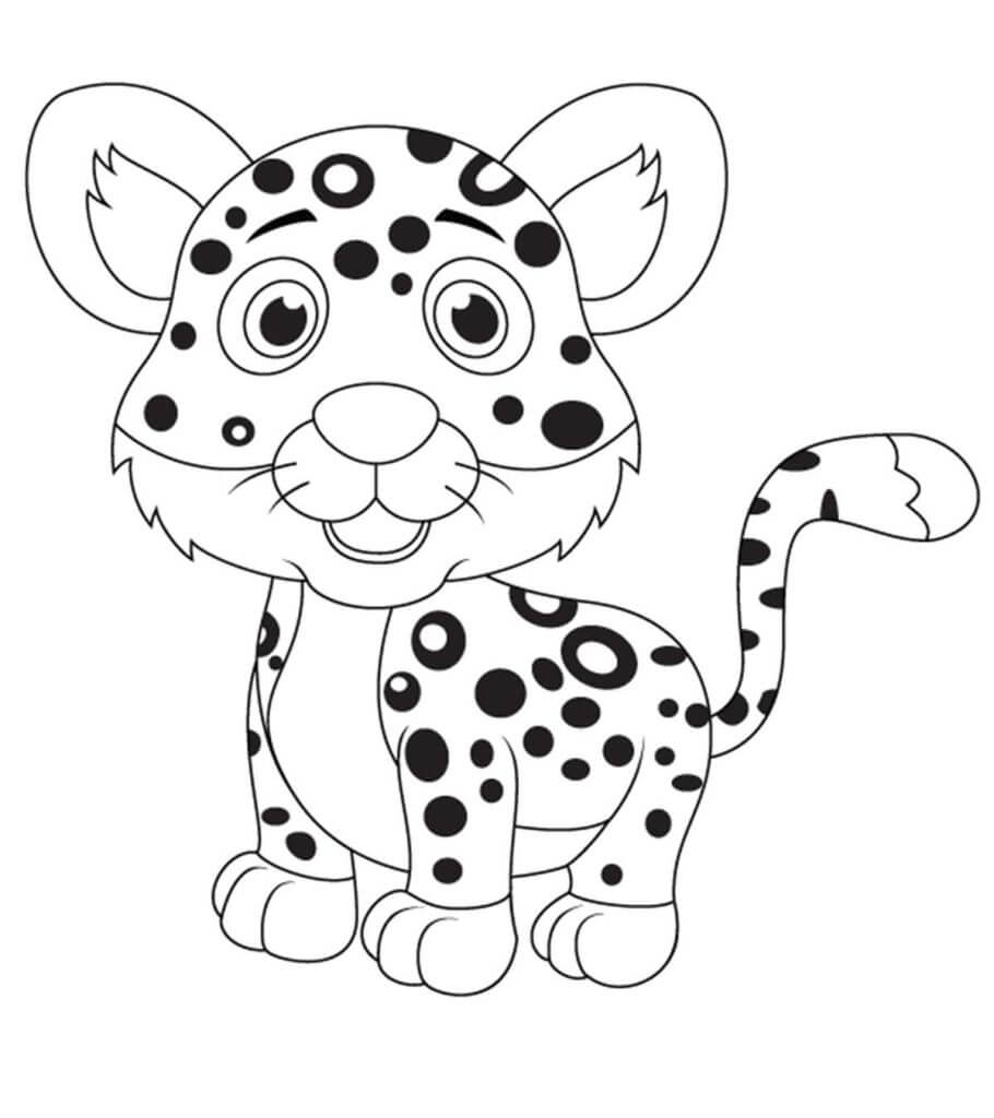 Dibujos de Leopardo Bebé para colorear