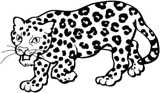 Dibujos de Leopardo Simple para colorear