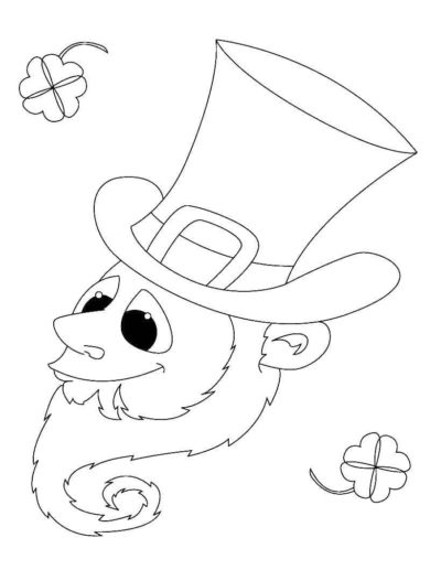 Dibujos de Leprechaun Tiene un Sombrero con una Corona Pronunciada para colorear