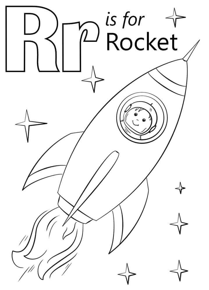 Dibujos de Letra De Cohete R para colorear