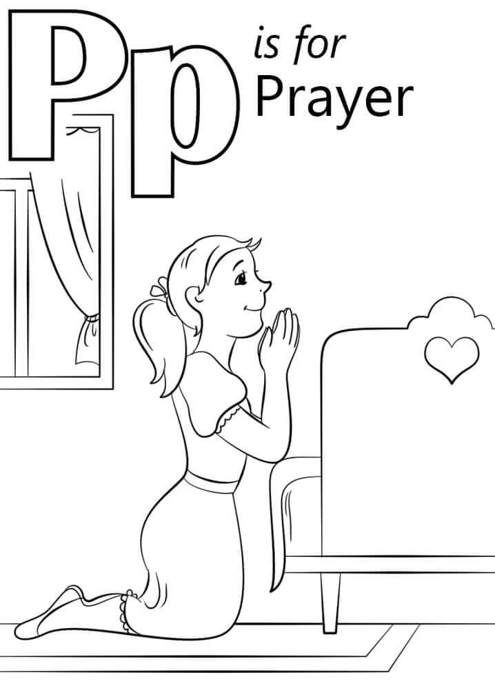 Dibujos de Letra De Oración P para colorear