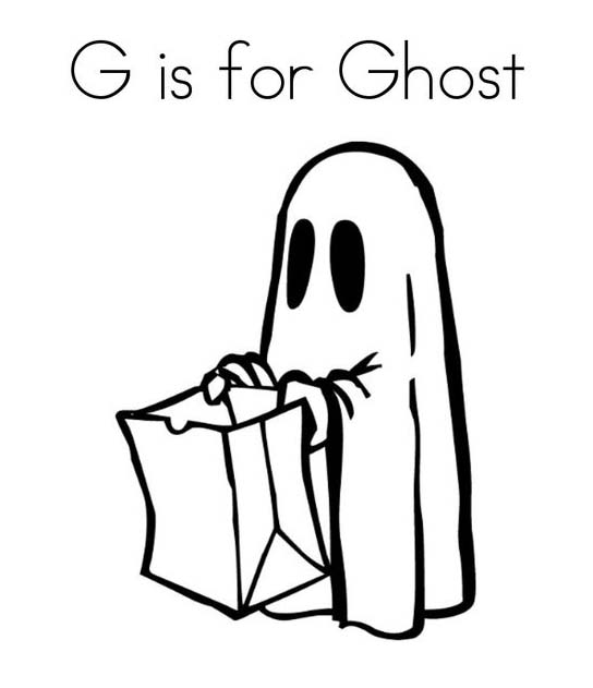 Dibujos de Letra Fantasma G para colorear