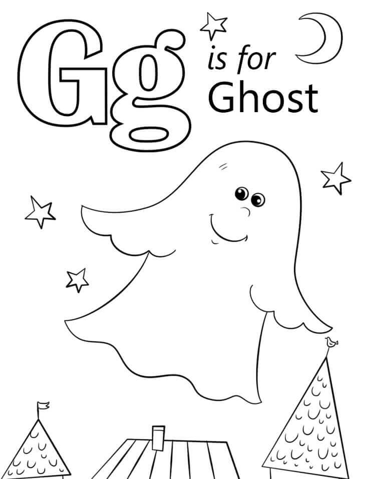 Letra Fantasma G para colorir