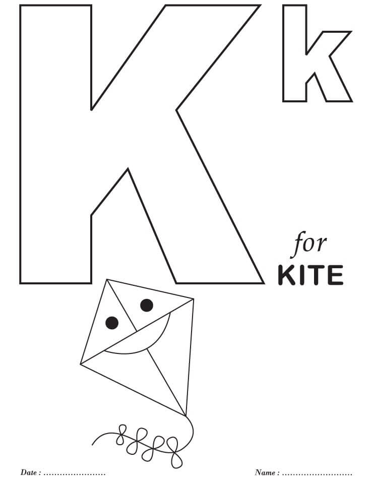 Dibujos de Letra K para Cometa para colorear