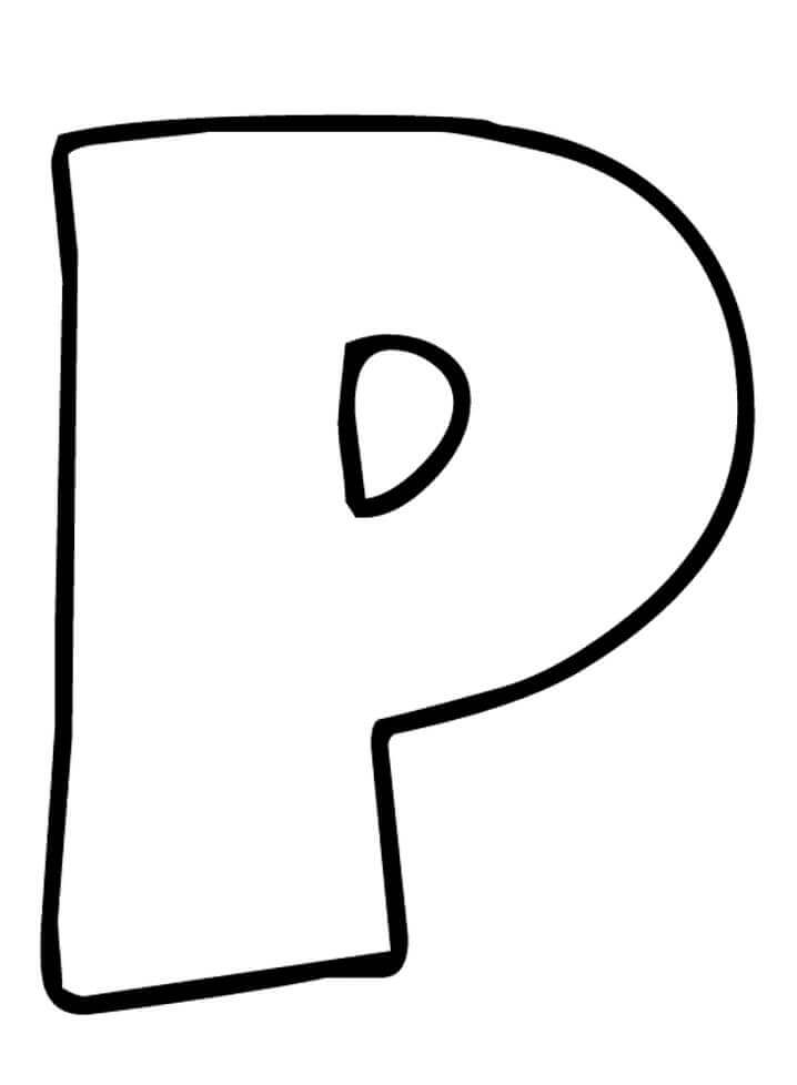 Dibujos de Letra Simple P para colorear