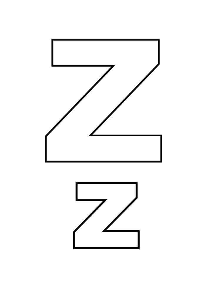 Dibujos de Letra Simple Z para colorear