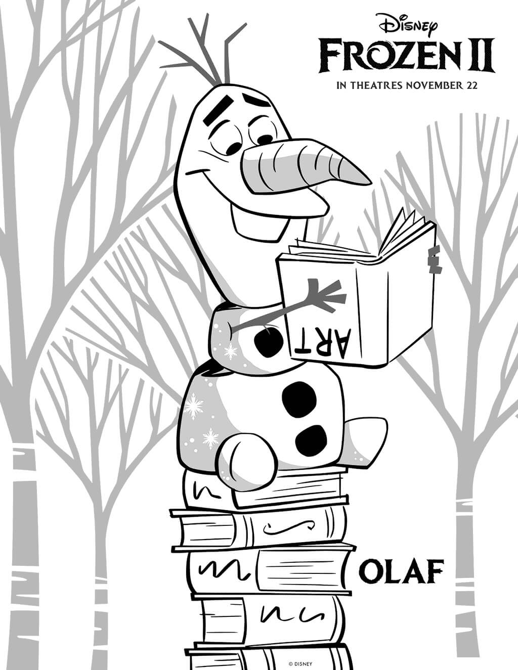 Libro de Lectura de Olaf para colorir
