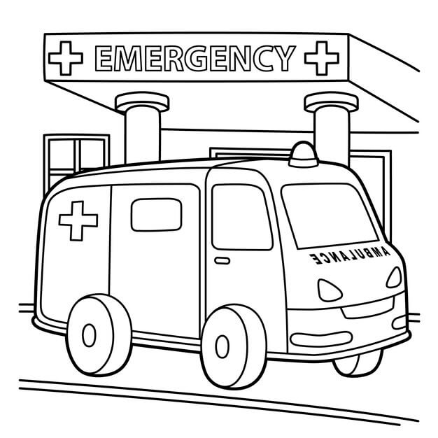 Linda Ambulancia para colorir