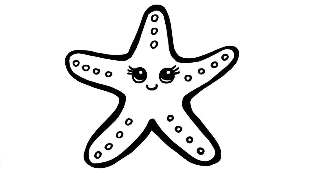Linda Estrella de mar Sonriendo para colorir