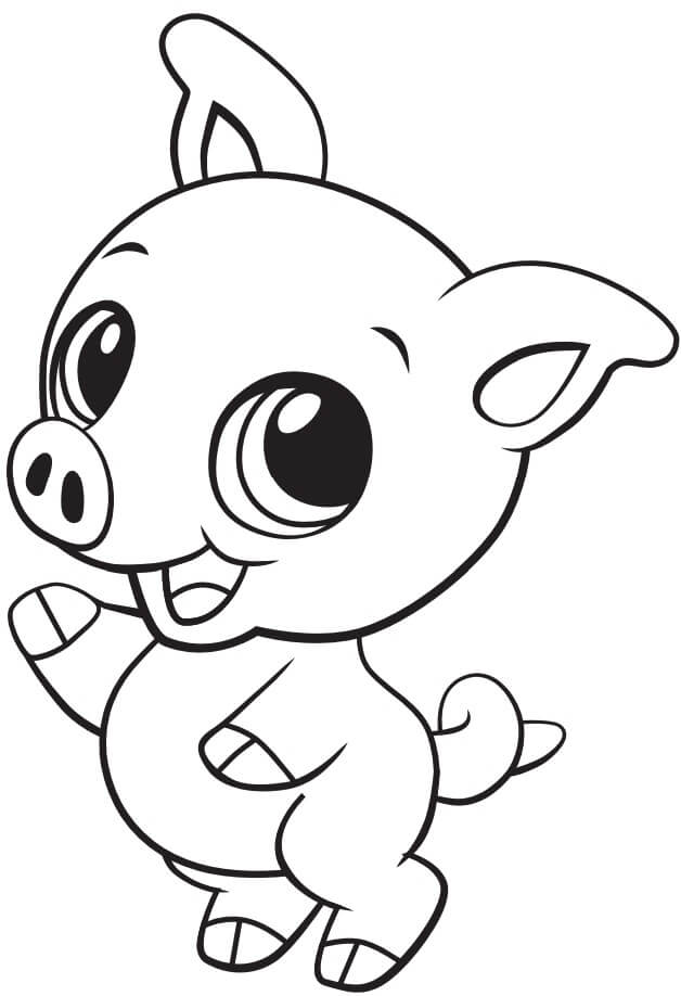 Lindo Bebé Cerdo para colorir