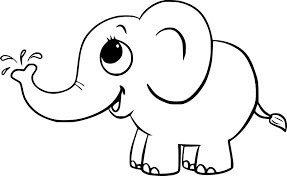 Dibujos de Lindo Bebé Elefante para colorear