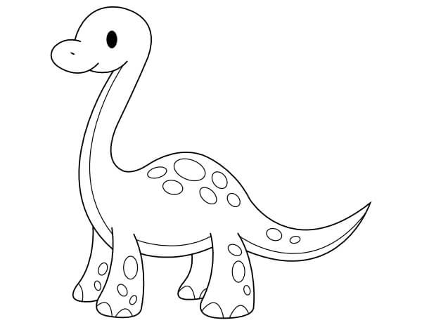 Dibujos de Lindo Brontosaurio para colorear