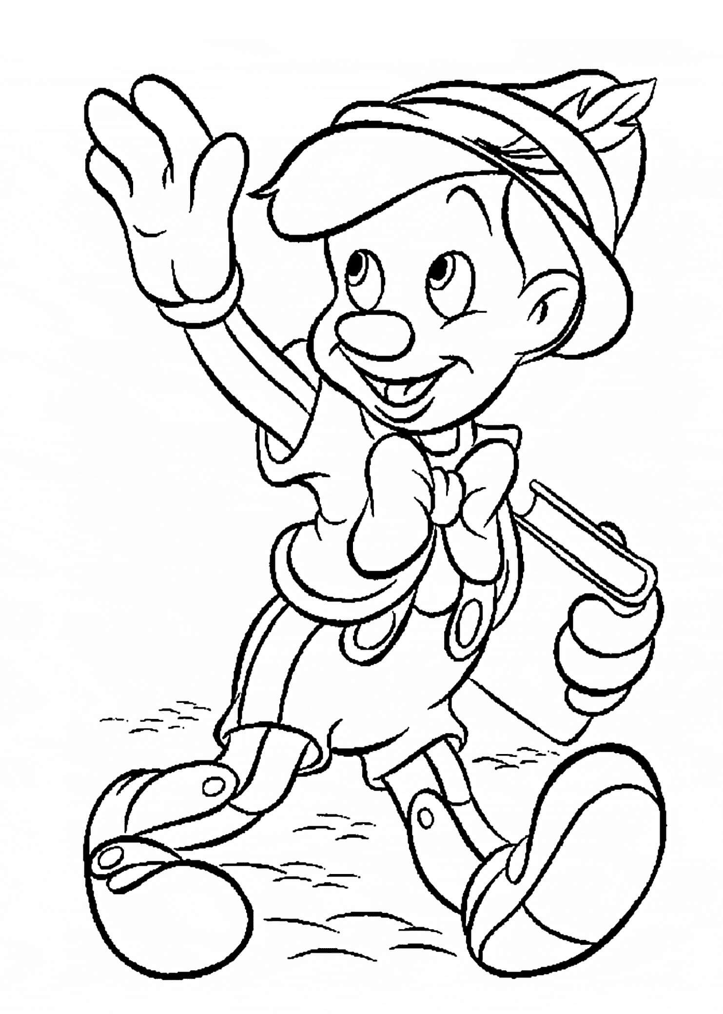 Dibujos de Lindo Pinocho para colorear