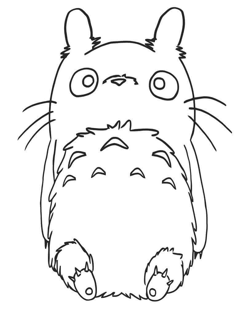 Lindo Totoro Acostado para colorir