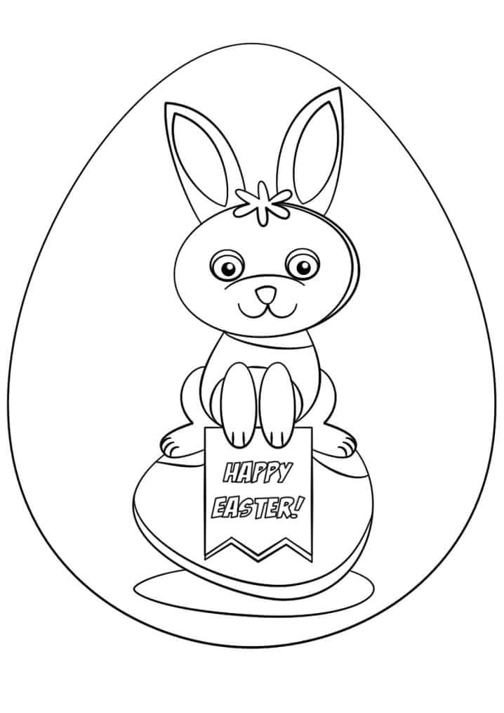Dibujos de Lindo conejo de Pascua para colorear