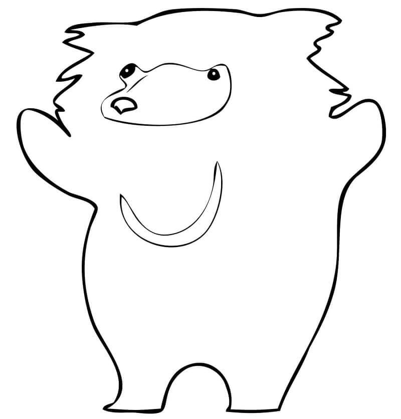 Dibujos de Lindo oso Perezoso para colorear