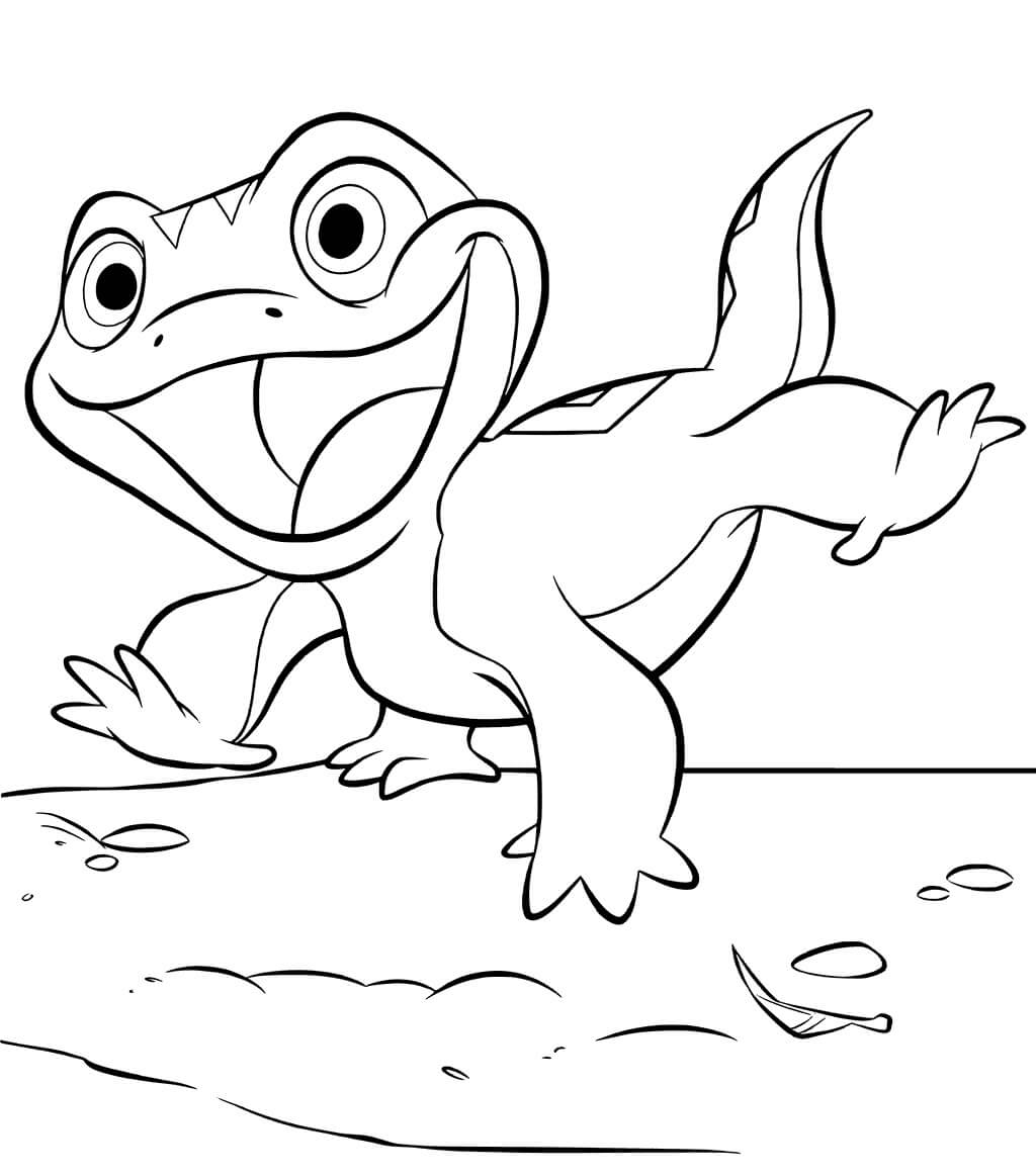 Lizard Bruni Corriendo para colorir