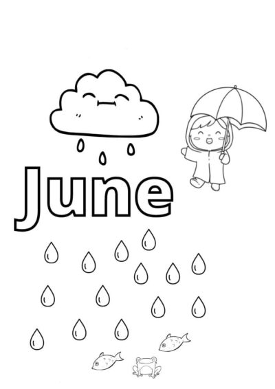 Dibujos de Lluvia en Junio para colorear
