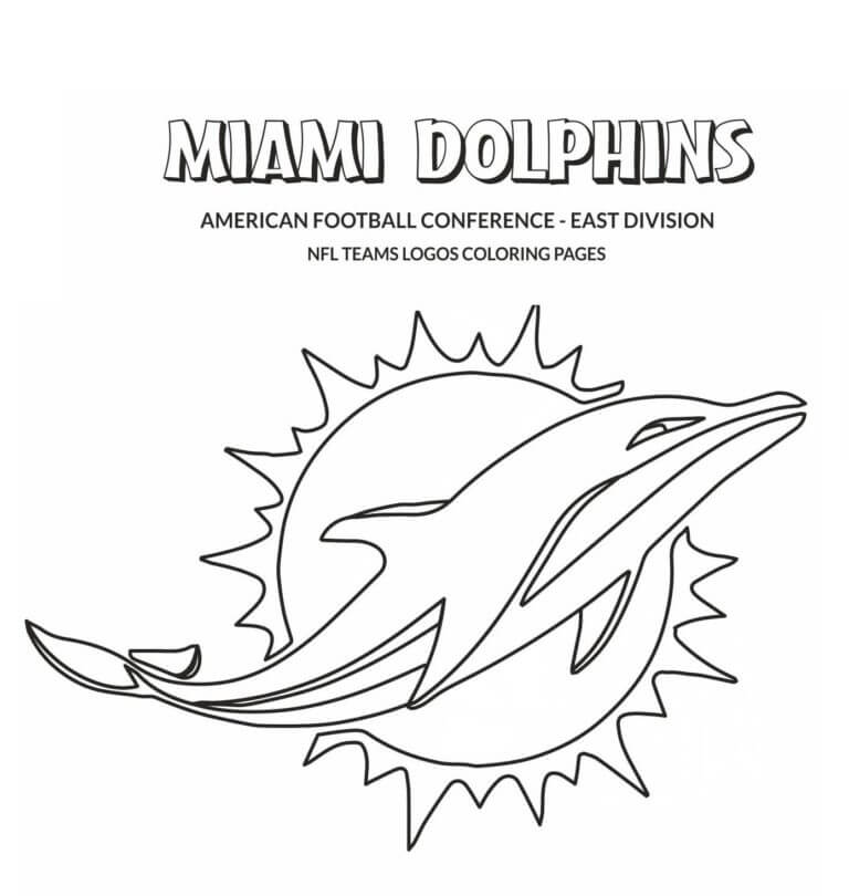 Logotipo De La NFL De Los Delfines De Miami para colorir
