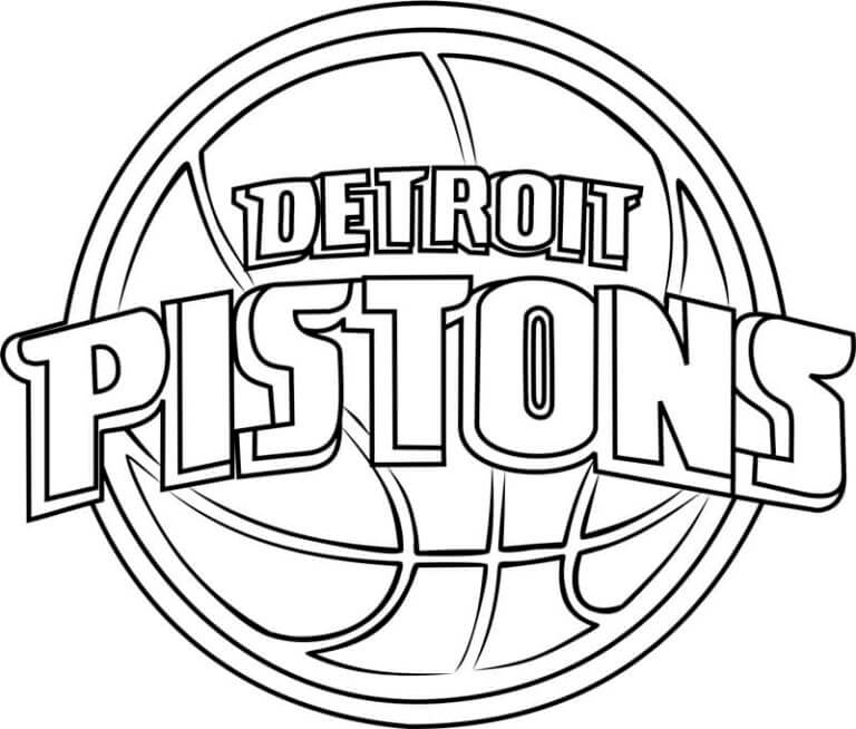 Logotipo De Los Pistones De La NBA para colorir