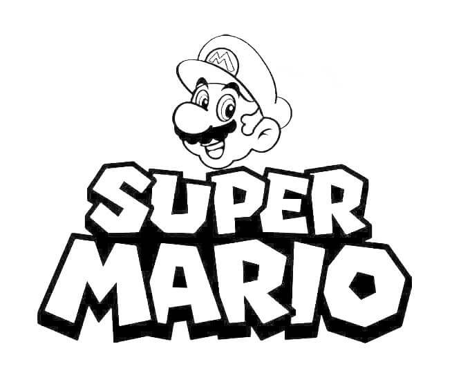 Logotipo De Súper Mario para colorir