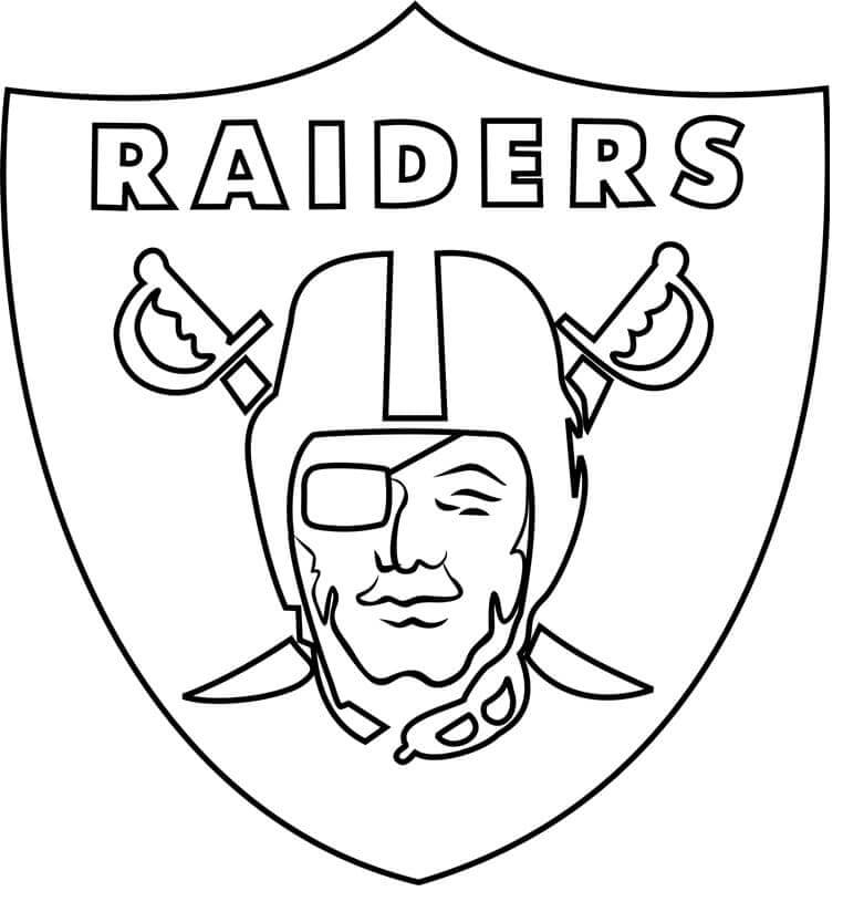 Dibujos de Logotipo Del Club De La NFL Las Vegas Raiders para colorear