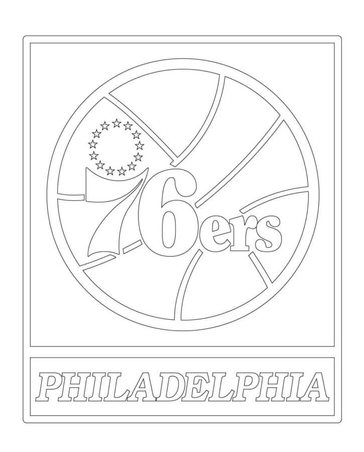 Logotipo Del Club De Los 76ers De La NBA para colorir