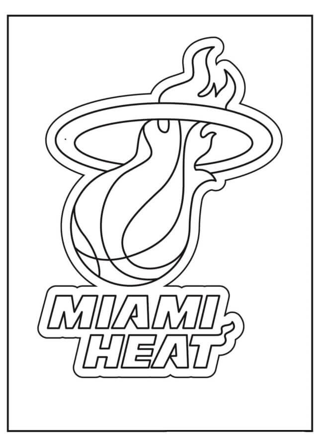 Dibujos de Logotipo Del Equipo Miami Heat De La NBA para colorear