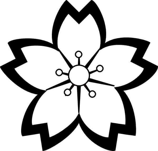Dibujos de Logotipo de la Flor de Cerezo para colorear