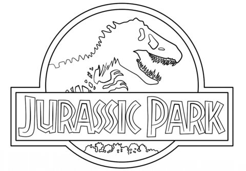 Logotipo del Parque Jurásico para colorir