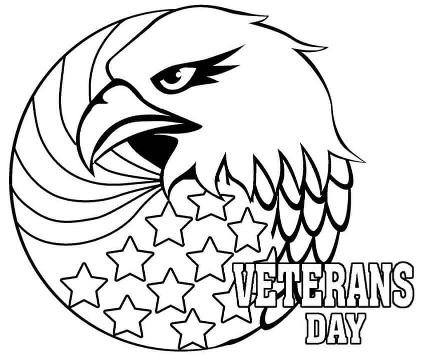 Dibujos de Logotipo del Águila en el día de los Veteranos para colorear