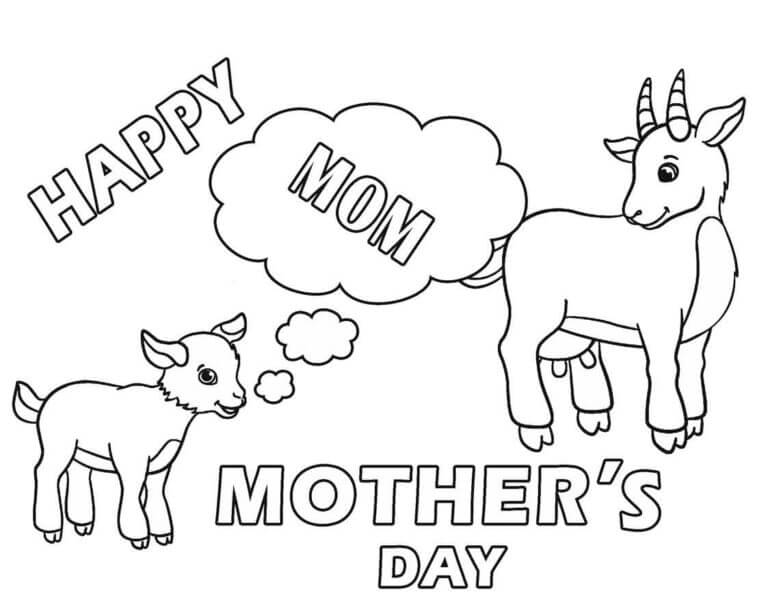 Dibujos de Los Animales También Celebran El Día De La Madre para colorear