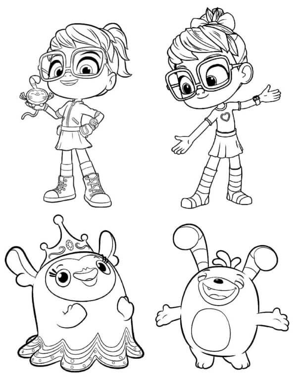 Los Personajes Principales De La Famosa Caricatura para colorir