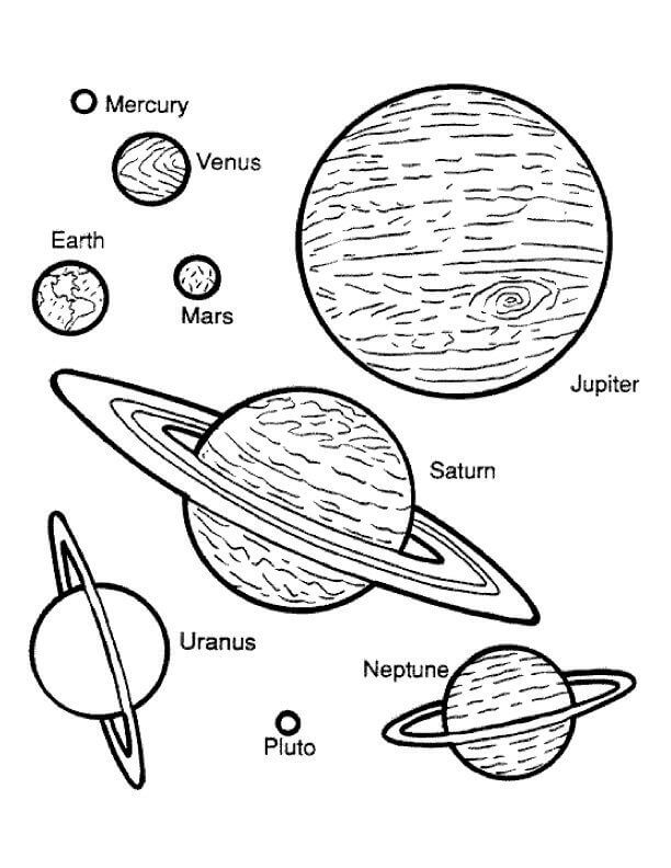 Dibujos de Los Planetas para colorear
