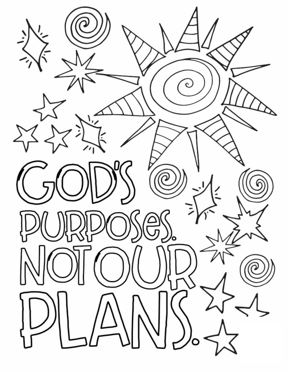 Dibujos de Los Propósitos de Dios no son Nuestros Planes para colorear