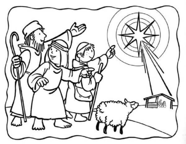Los Reyes Magos Se Alegran De Haber Encontrado Por Fin El Lugar Donde Nació Jesús para colorir