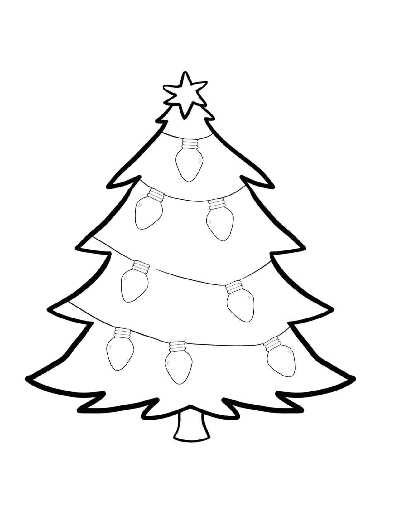 Dibujos de Luces del árbol de Navidad para colorear