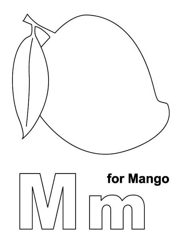 M de Mango para colorir
