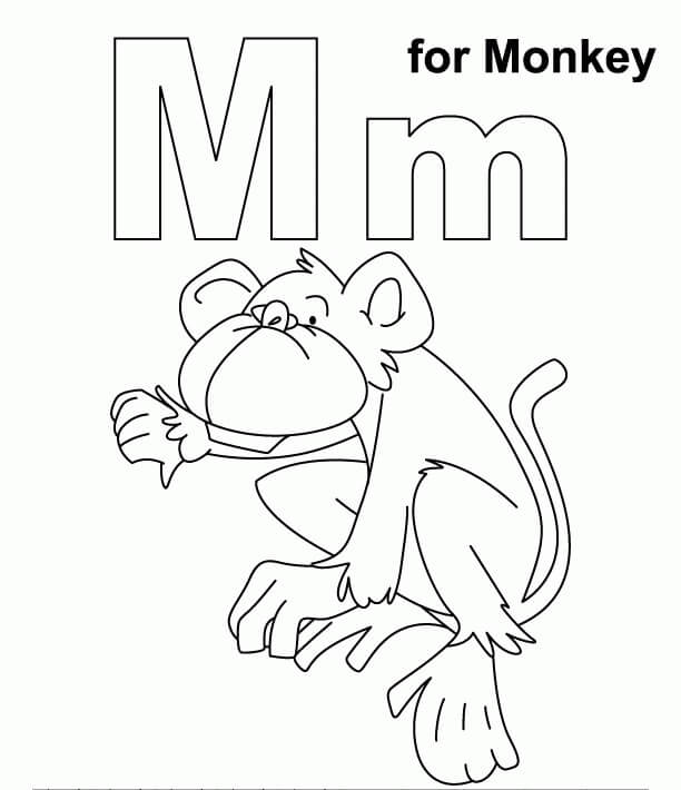 M es Para Mono para colorir