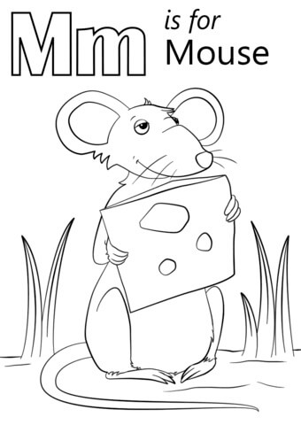 M es para Ratón para colorir