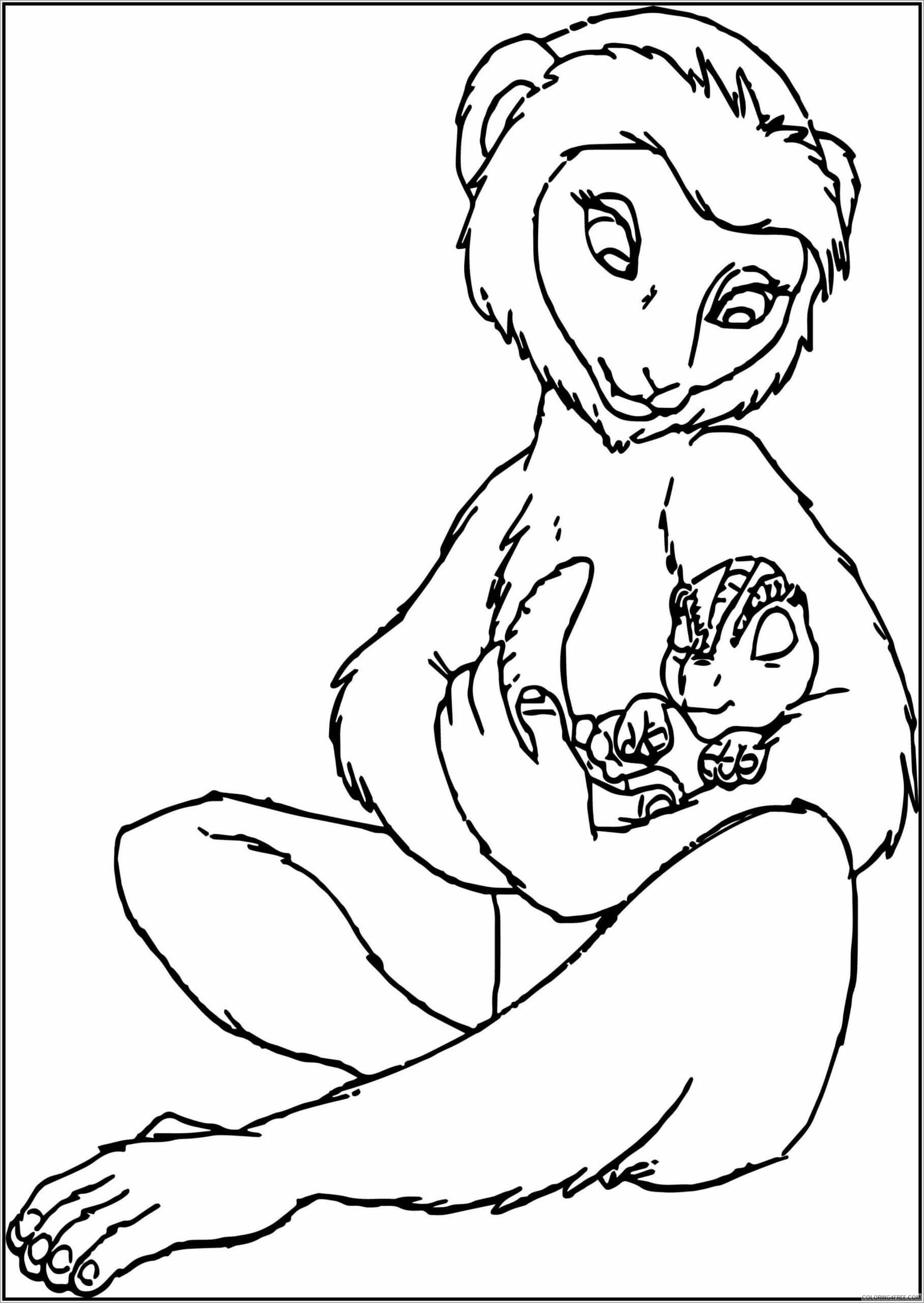 Dibujos de Madre y Bebé Lémur para colorear