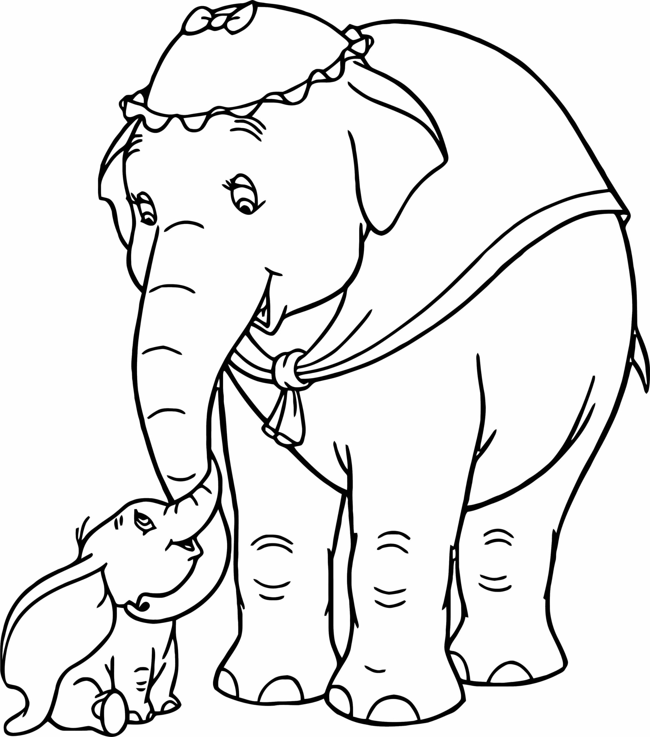 Madre y Dumbo para colorir