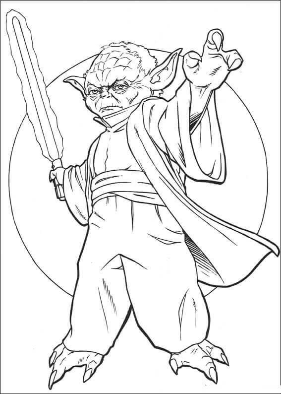 Dibujos de Maestro Yoda para colorear