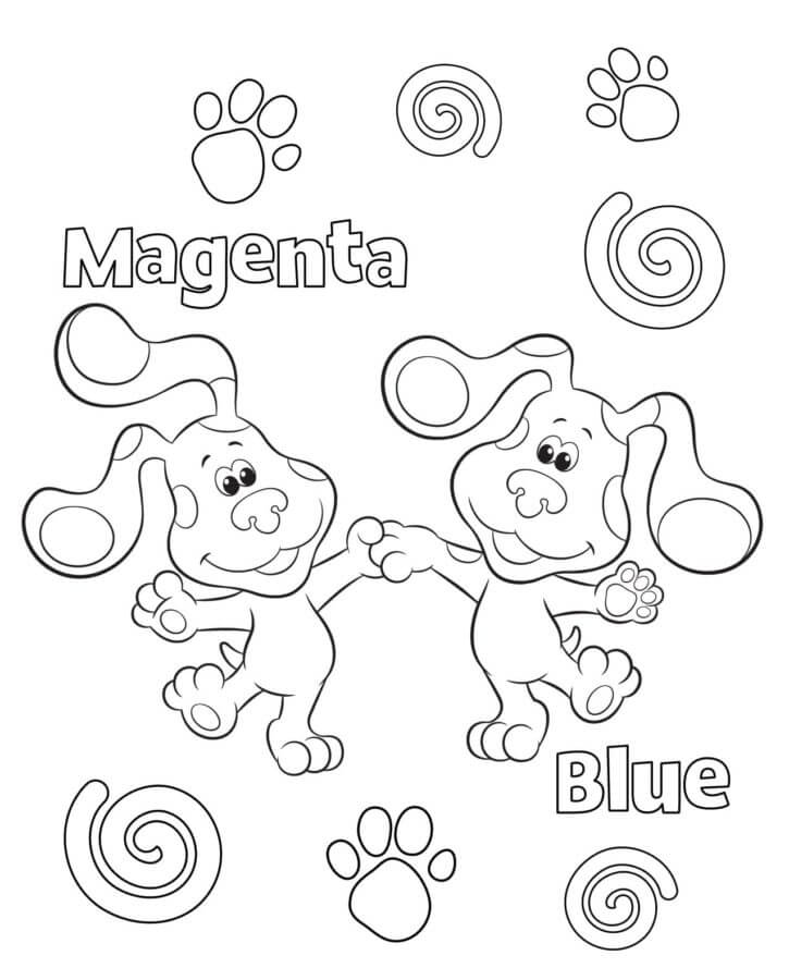 Dibujos de Magenta y Azul Están Bailando para colorear